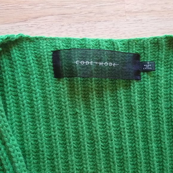 Code x Mode Open Front Dolman Cardigan Solid Green - Picture 8 of 11